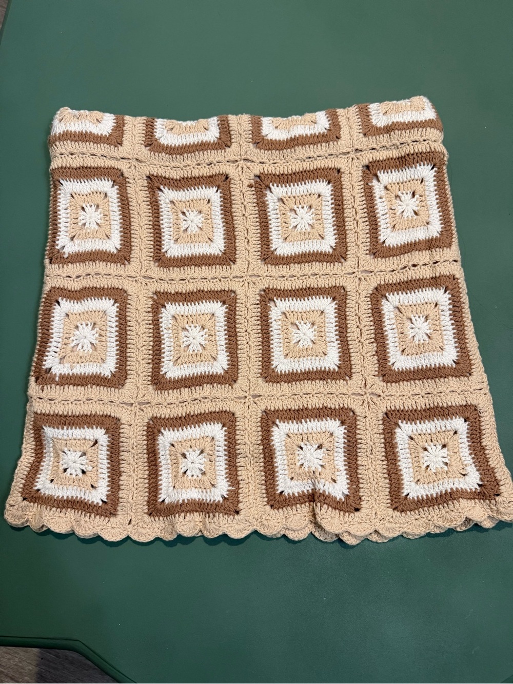 Show Me Your Mumu Chunky Crochet Mini Skirt in Beige & Brown - Picture 2 of 3